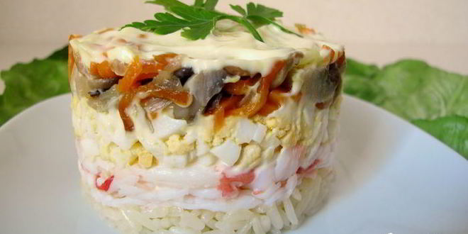 Рецепт салата с крабами