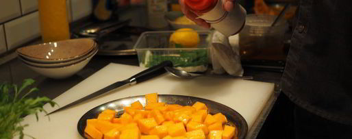 Шаг 2: салата с печеной тыквой и булгуром