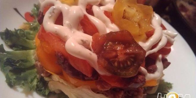 Рецепт салата с языком и помидорами