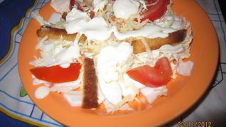 Рецепт Салата Цезарьс креветками