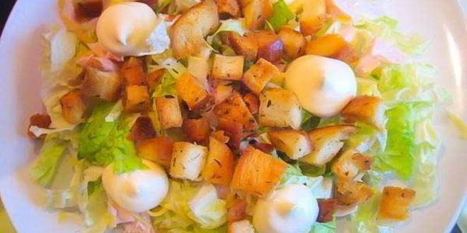 Рецепт цезаря с копченой курицей