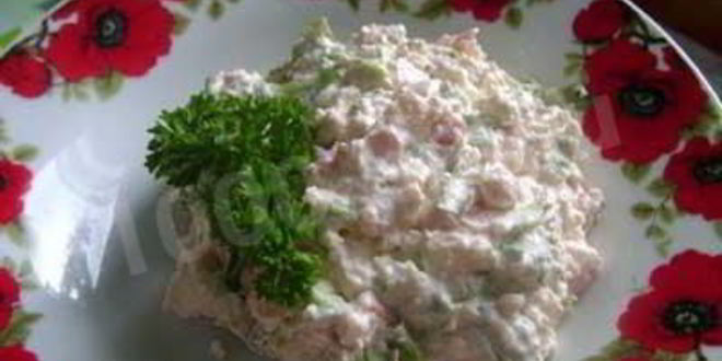 Рецепт салата творог с зеленью чесноком и помидорами