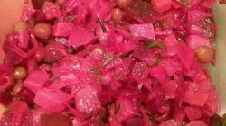 Рецепт Винегрета из запеченных овощей с квашеной капустой