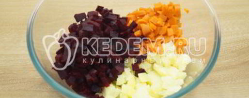 Шаг 2: винегрета классического с фасолью