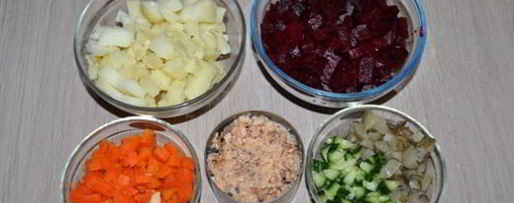 Шаг 1: винегрета с горбушей