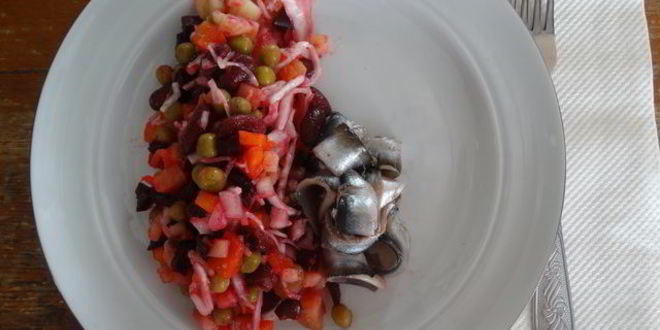 Рецепт винегрета с килькой