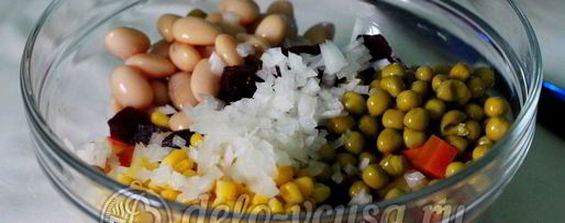 Шаг 4: винегрета с кукурузой