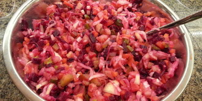 Рецепт винегрета с квашеной капустой и свеклой