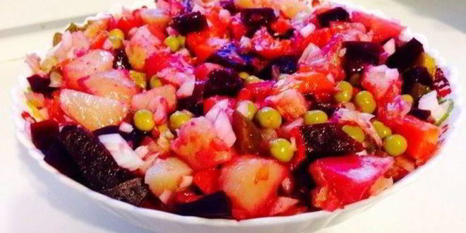 Рецепт винегрета с квашеной капустой и свеклой