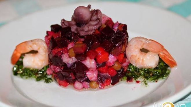 Рецепт Винегрета с морепродуктами