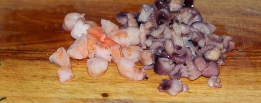 Шаг 6: винегрета с морепродуктами