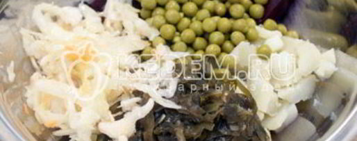 Шаг 1: винегрета с морской капустой