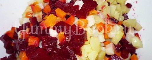 Шаг 5: винегрета с сельдью и консервированной фасолью