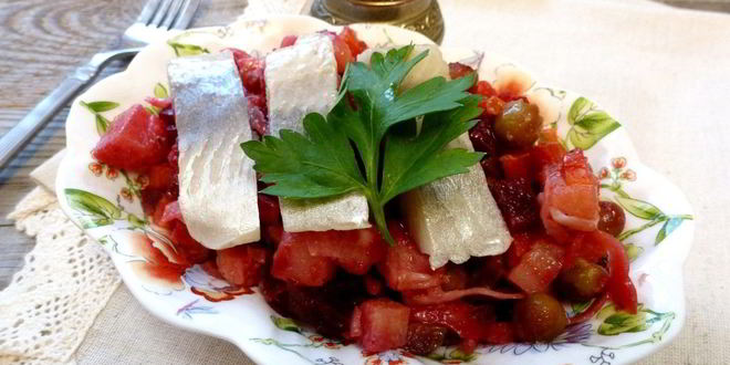 Рецепт винегрета с соленой сельдью