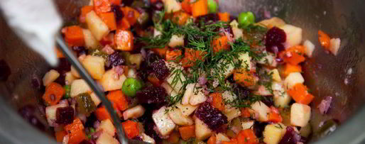 Шаг 5: винегрета с тыквой и килькой