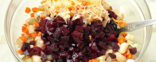 Шаг 4: винегрета с яблоками и отварной фасолью