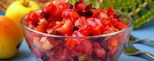 Шаг 5: винегрета с яблоками и отварной фасолью