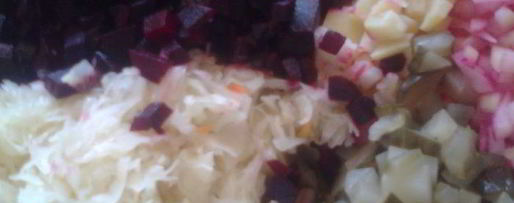 Шаг 1: винегрета со шпротами