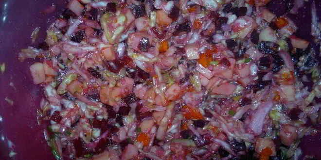 Рецепт винегрета со свежей капустой и огурцом