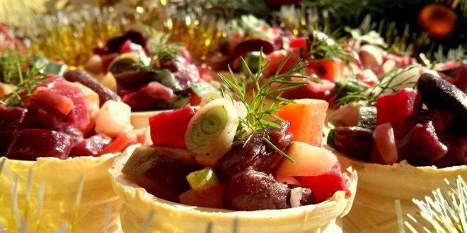 Рецепт винегрета в тарталетках