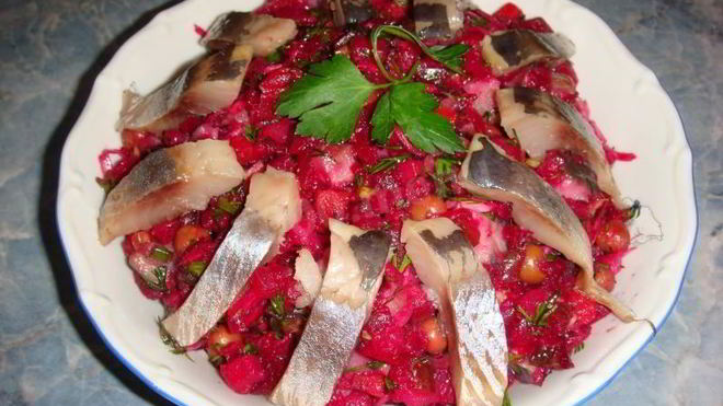 Рецепт Вкусного винегрета с селедкой