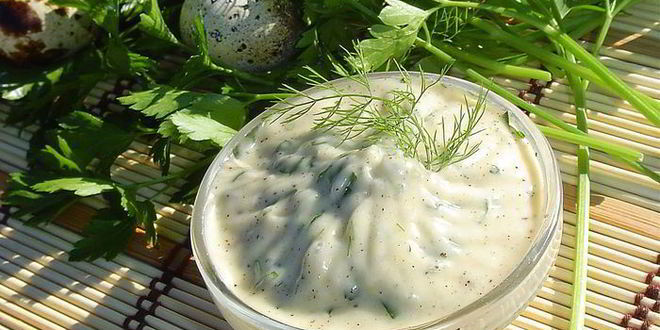 Рецепт майонеза на перепелиных яйцах с зеленью