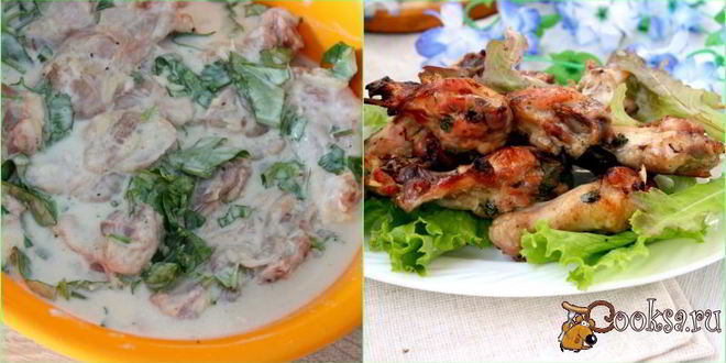 Рецепт маринада для курицы на кефире с чесноком и травами