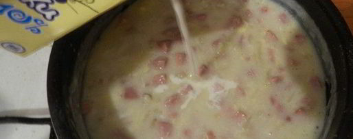 Шаг 4: сливочного соуса с ветчиной