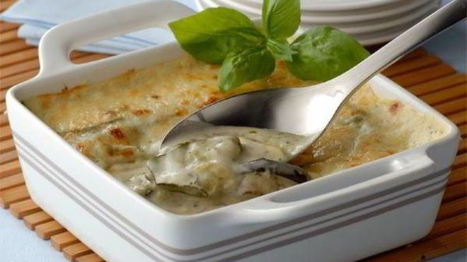 Рецепт Лазаний из кабачков и баклажан с соусом песто