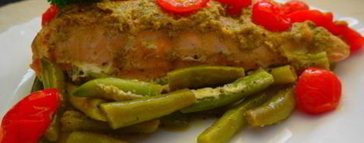 Шаг 8: лосося с соусом песто