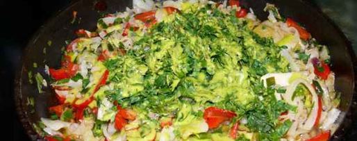 Шаг 13: овощей пассированных с соусом песто