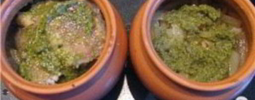 Шаг 4: рыбы под соусом песто в горшочках