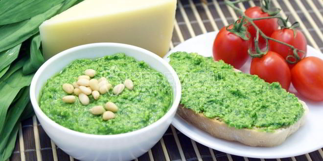 Рецепт соуса песто из черемши