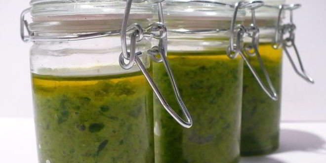 Рецепт соуса песто с черемшой, грецкими орехами и пекорино