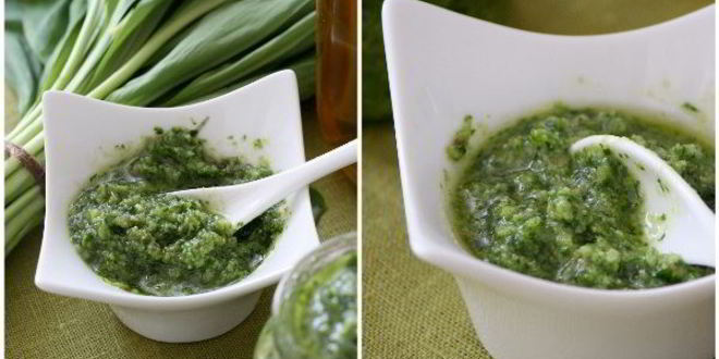 Рецепт соуса песто с черемшой