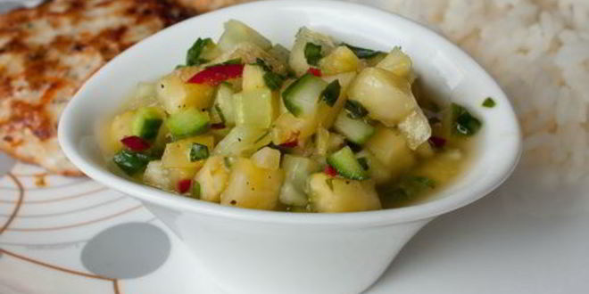 Рецепт огуречно-ананасовой сальса
