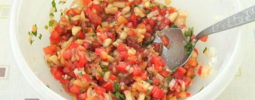 Шаг 5: овощной сальсы с персиками