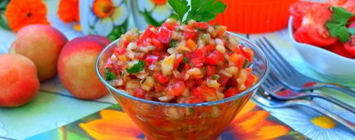 Шаг 6: овощной сальсы с персиками