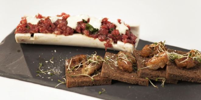 Рецепт тартара из говядины с мозговой косточкой