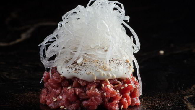 Рецепт Тартара из говядины с таледжио и дайконом