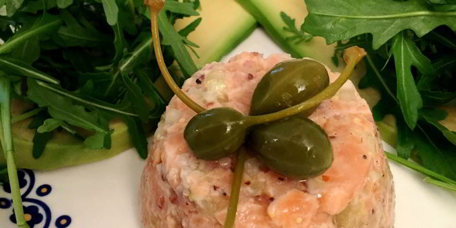 Рецепт тартара из лосося авокадо и каперсами