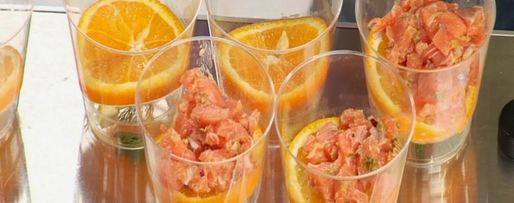 Шаг 2: тартара из семги на апельсине