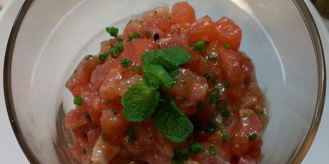 Рецепт тартара из тунца с арбузом