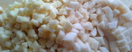 Шаг 2: тартара с грушей и яблоком