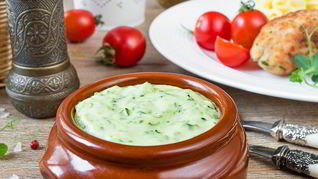 Рецепт Сырного соуса со шпинатом