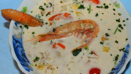 Рецепт Белого супа с морепродуктами