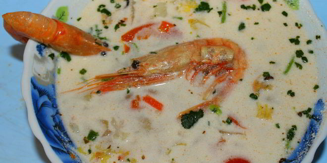 Рецепт белого супа с морепродуктами