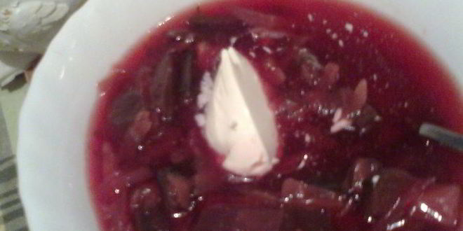 Рецепт борща из запеченной свеклы