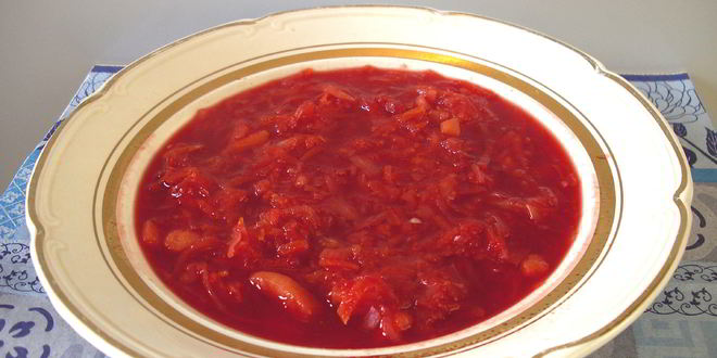 Рецепт борща на бобах