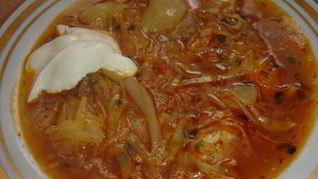 Рецепт Борща на курином бульоне без свеклы